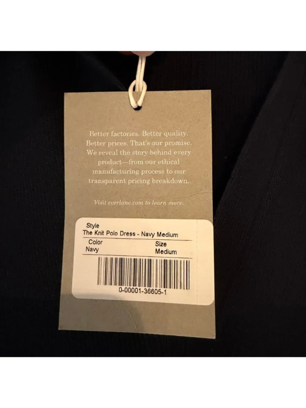 Everlane The Knit Polo Dress Navy Blue Size M NWT - Picture 4 of 6